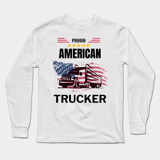 American Trucker Long Sleeve T-Shirt by MaxiVision